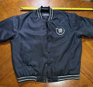 NASCAR JH Design Black Twill Bomber Jacket Mens 3XL Quilted Lining